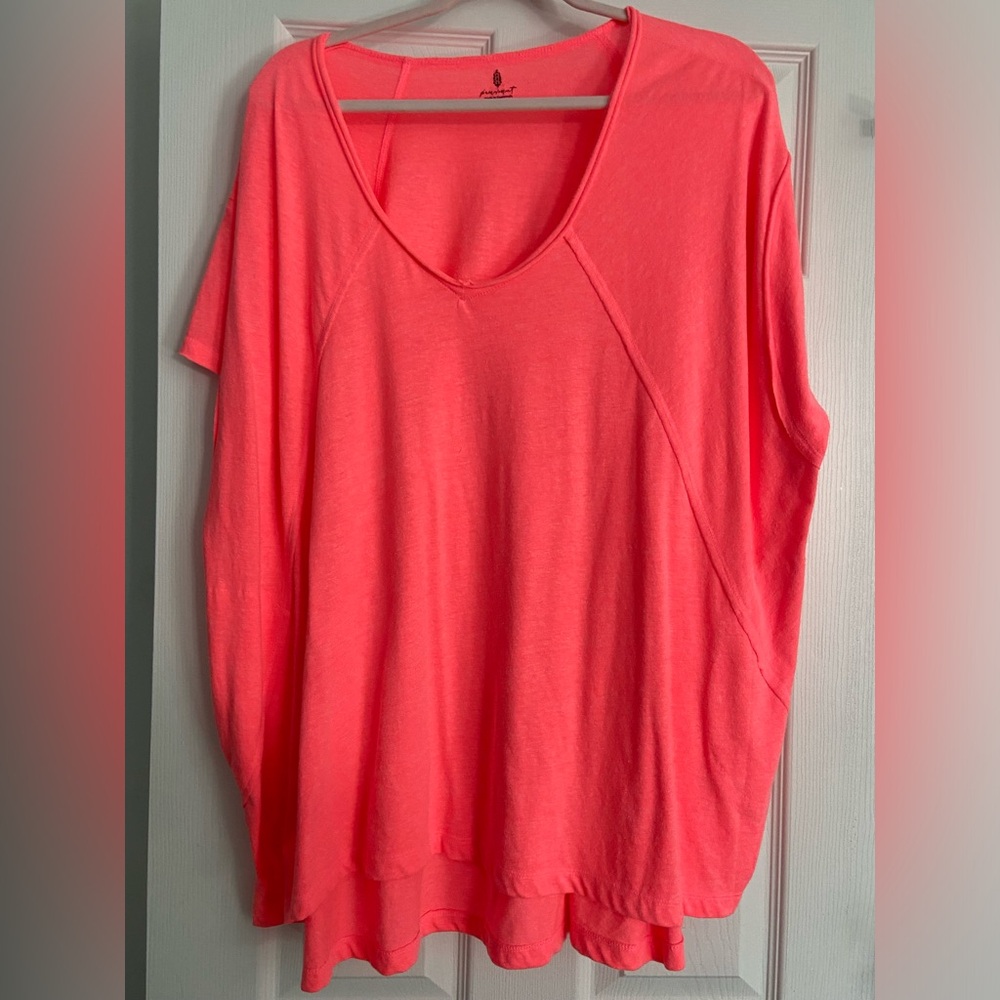 Free People oversized T-shirt s/p, coral.